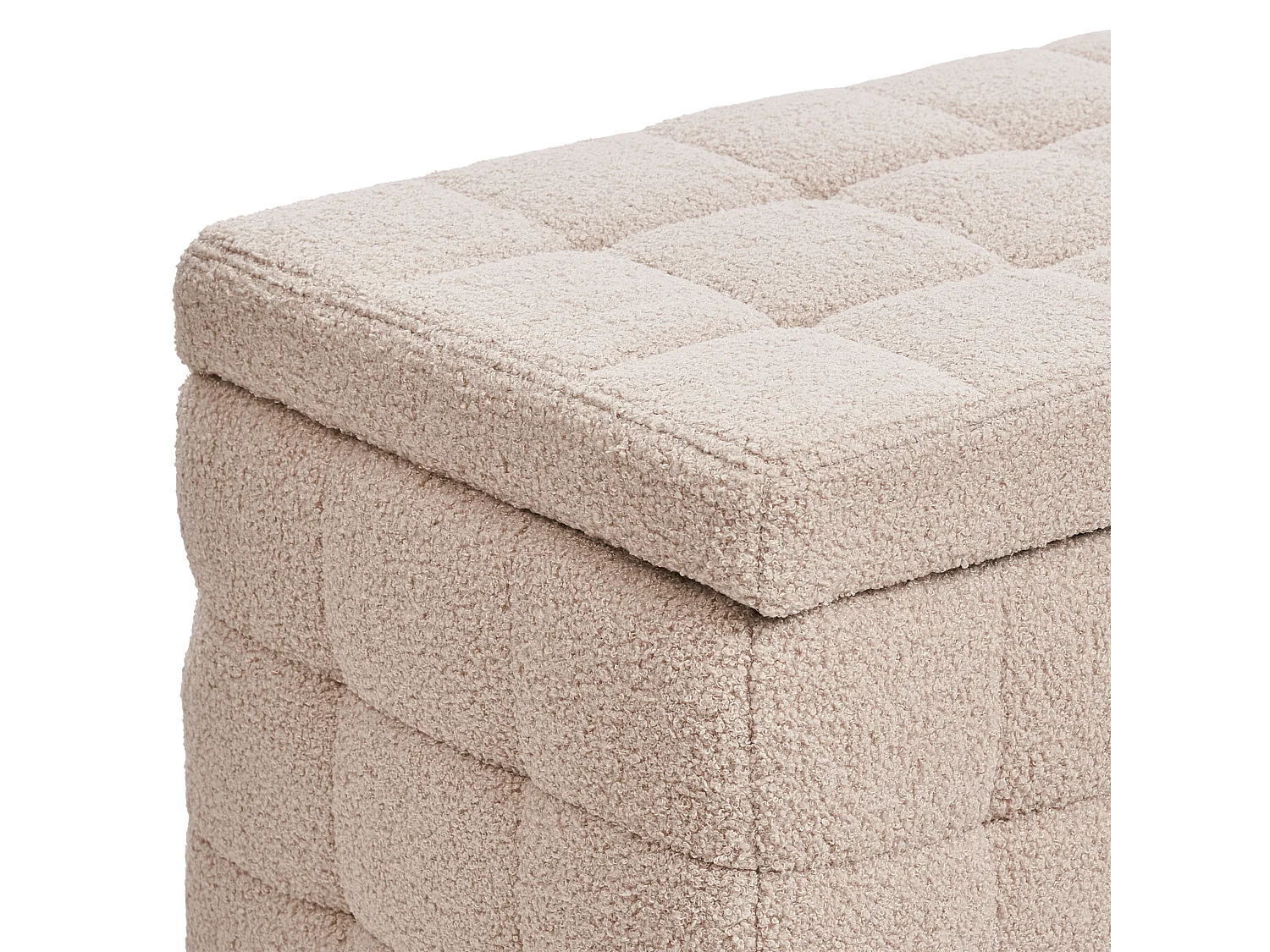 Aufbewahrungshocker MICHIGAN Bouclé Beige