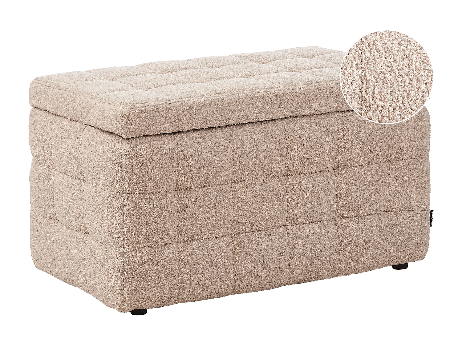 Pouf de rangement MICHIGAN Bouclé Beige