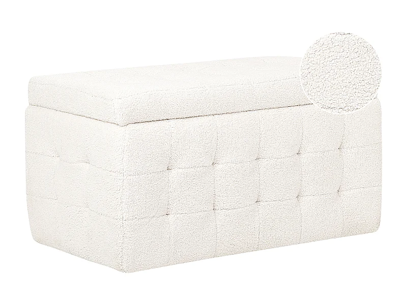 Ottomano contenitore MICHIGAN Bouclé Bianco