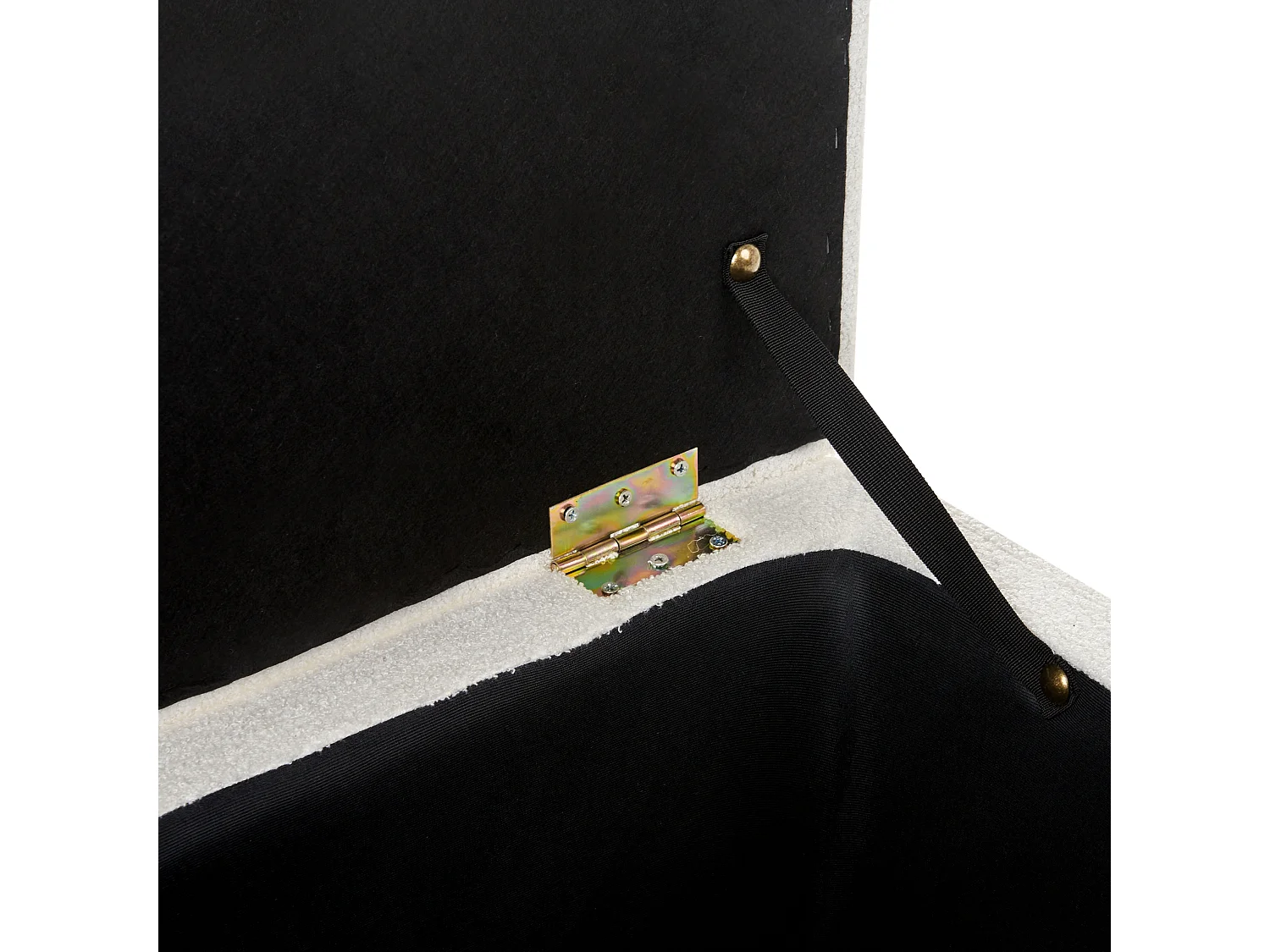 Pouf de rangement MICHIGAN Bouclé Blanc