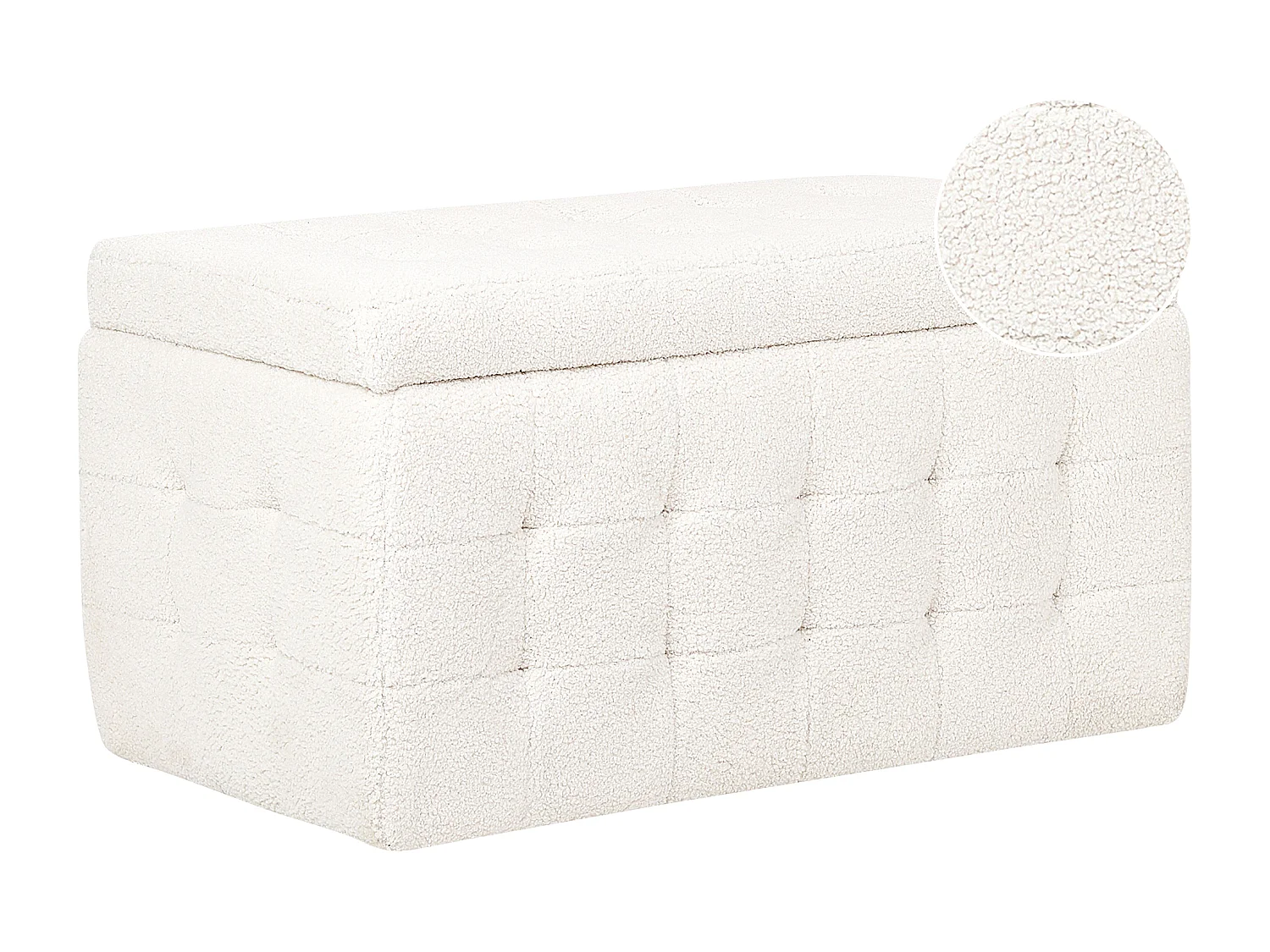 Opbergpoef MICHIGAN Bouclé Wit