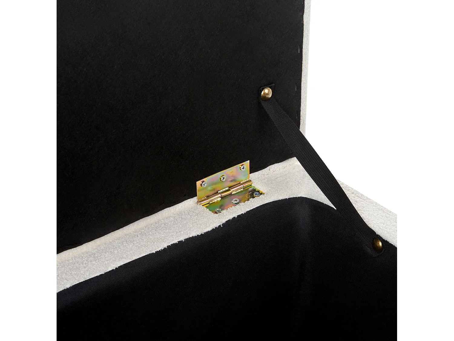 Opbergpoef MICHIGAN Bouclé Wit