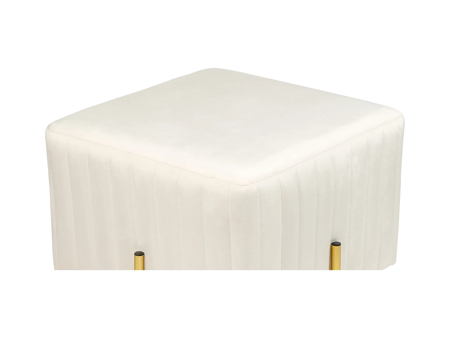 Tamborete em veludo creme 45 x 45 cm DAYTON