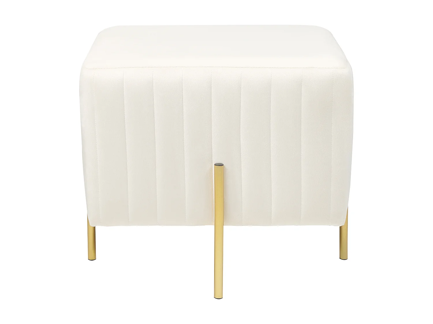 Pouf creme 45 x 45 cm goldene Metallbeinen Samtstoff Dayton