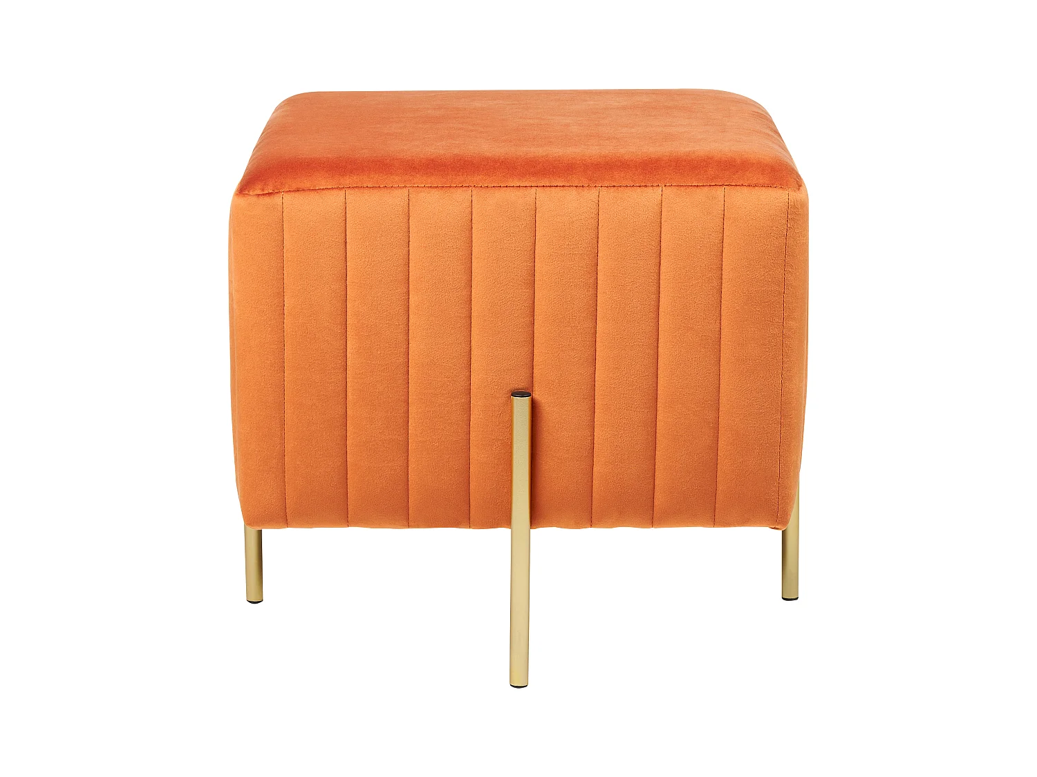 Pouf orange 45 x 45 cm goldene Metallbeinen Samtstoff Dayton