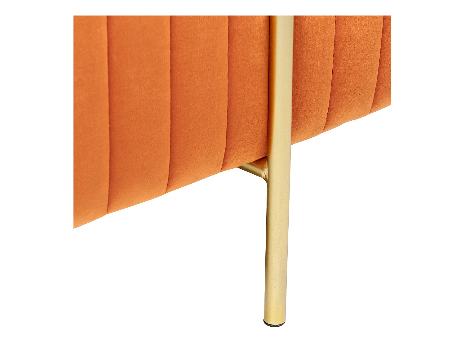 Pouf orange 45 x 45 cm goldene Metallbeinen Samtstoff Dayton