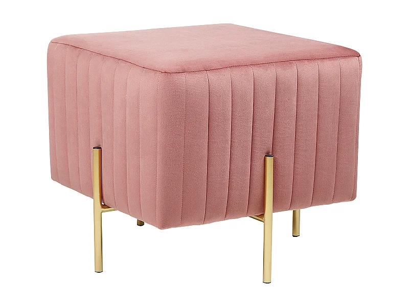 Repose-pied DAYTON Velours Rose pastel