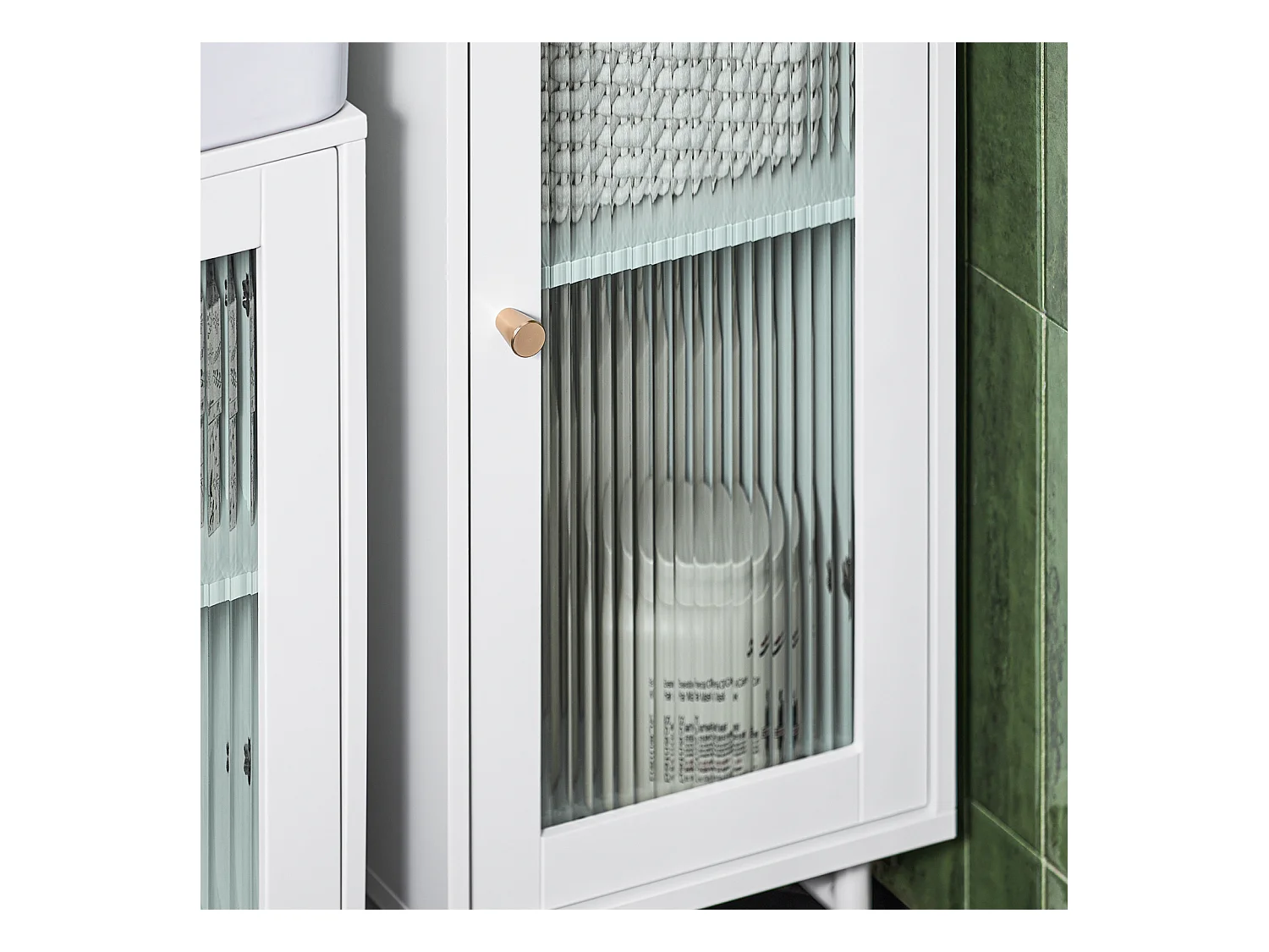 Mobile A Colonna Bagno Salvaspazio Mobile Alto Con Due Ante In Vetro Mobile Bagno Stretto Bianco 30x30x171 Cm BZR118-W SoBuy