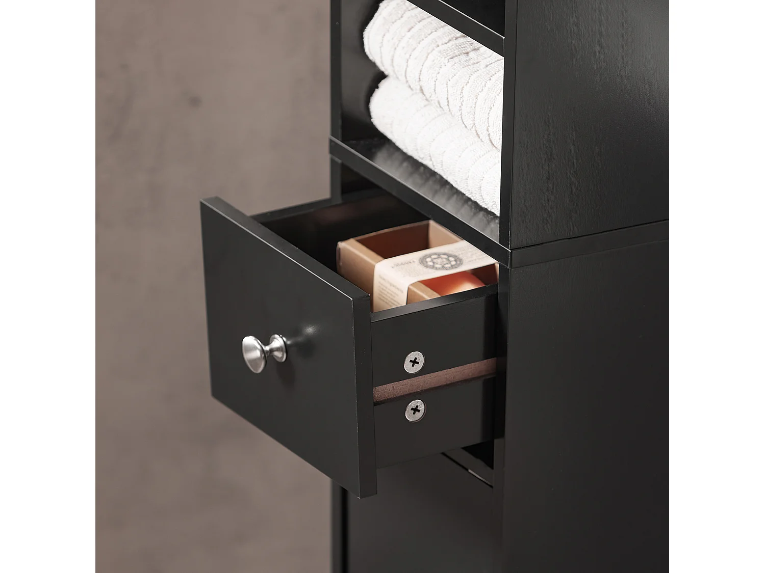 SoBuy BZR34-SCH Meuble de Rangement Salle d Bain Meuble Colonne Armoire de Toilette Meuble WC L20xP20xH180cm – Noir