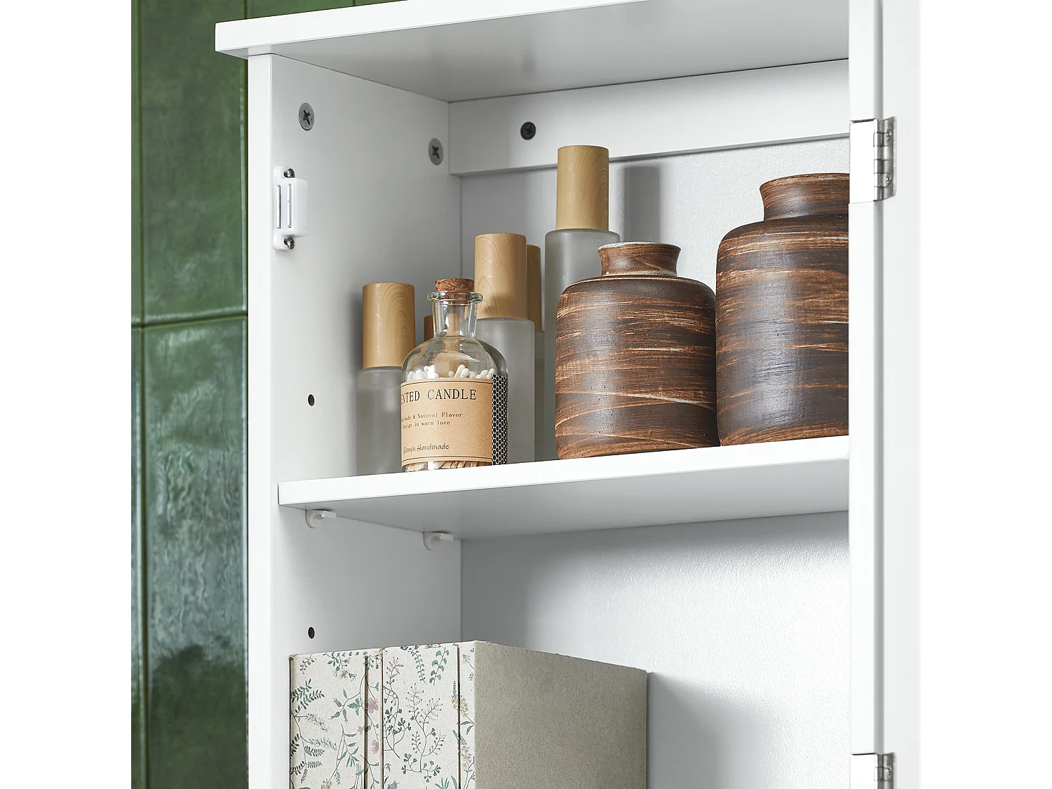 SoBuy BZR25-SCH Meuble Haut Armoire Suspendue de Toilettes Placard Mural avec Porte pour Salle de Bain Armoire à Pharmacie avec étagères