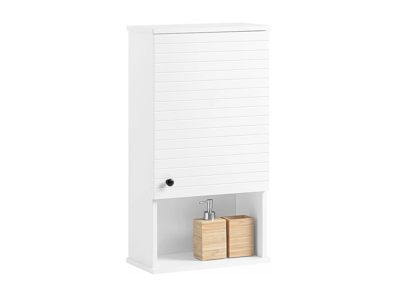 SoBuy BZR25-SCH Meuble Haut Armoire Suspendue de Toilettes Placard Mural avec Porte pour Salle de Bain Armoire à Pharmacie avec étagères