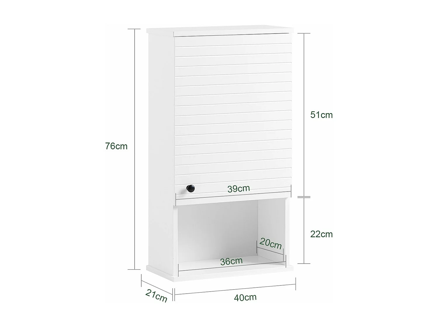 SoBuy BZR25-SCH Meuble Haut Armoire Suspendue de Toilettes Placard Mural avec Porte pour Salle de Bain Armoire à Pharmacie avec étagères
