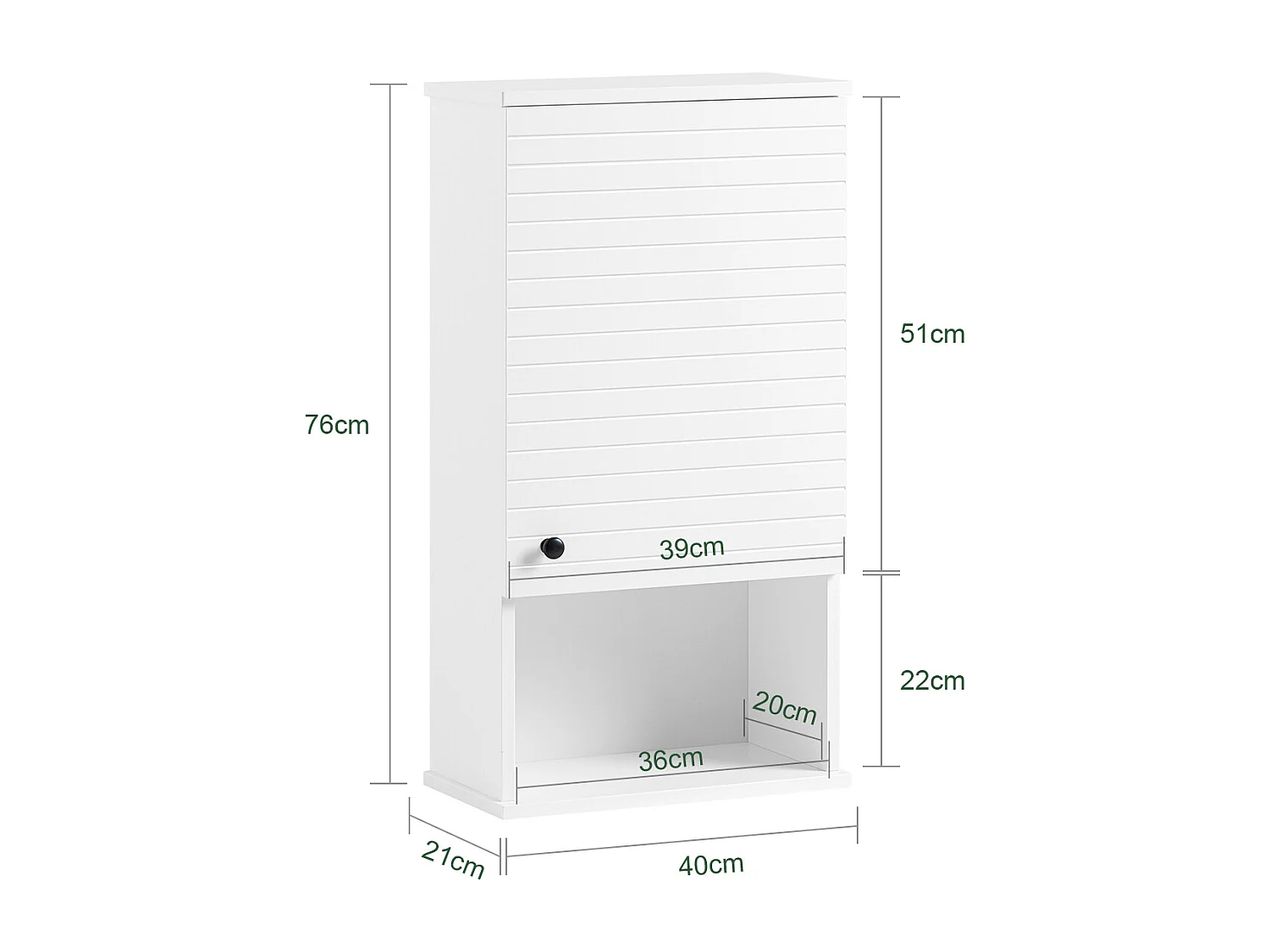 SoBuy BZR25-SCH Meuble Haut Armoire Suspendue de Toilettes Placard Mural avec Porte pour Salle de Bain Armoire à Pharmacie avec étagères