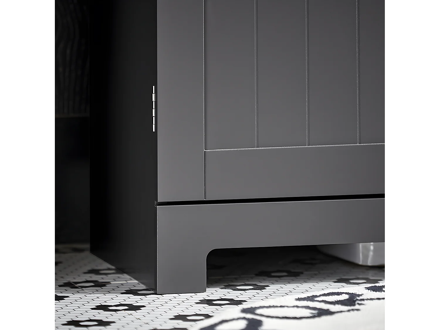 SoBuy BZR18-II-DG Meuble Sous-Lavabo à 2 étages et 2 portes meuble de rangement de salle de bain - L60cm x P30cm x H60cm