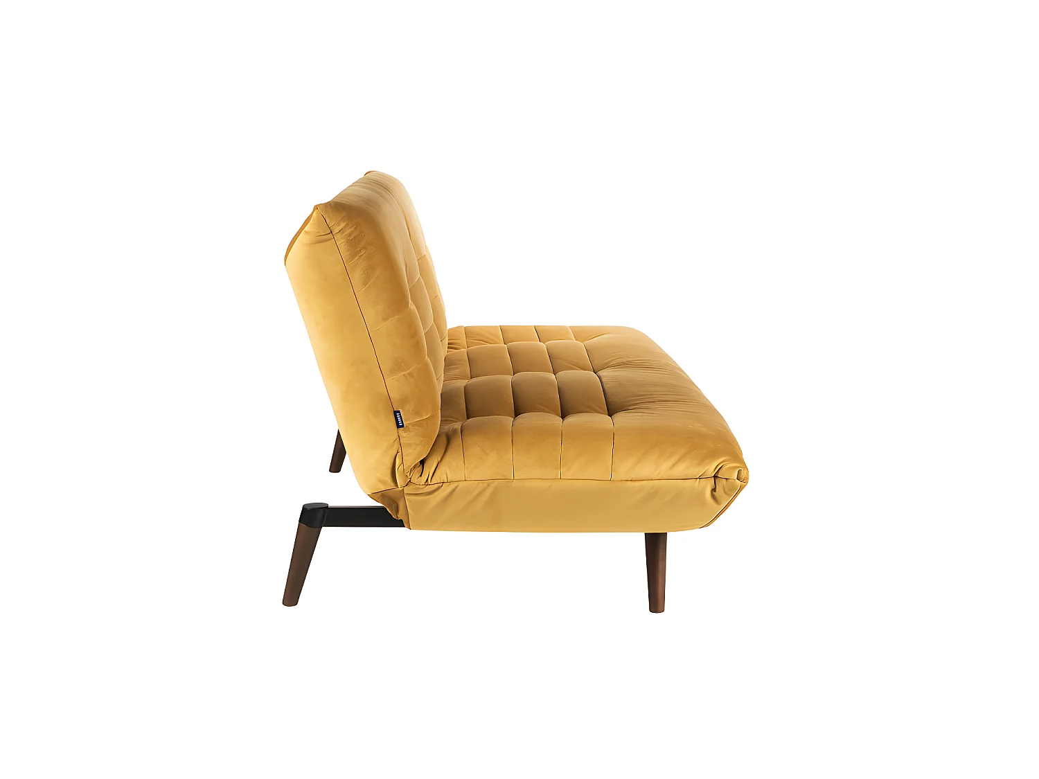 Tommy - Canapé convertible 3 places en velours - Jaune moutarde