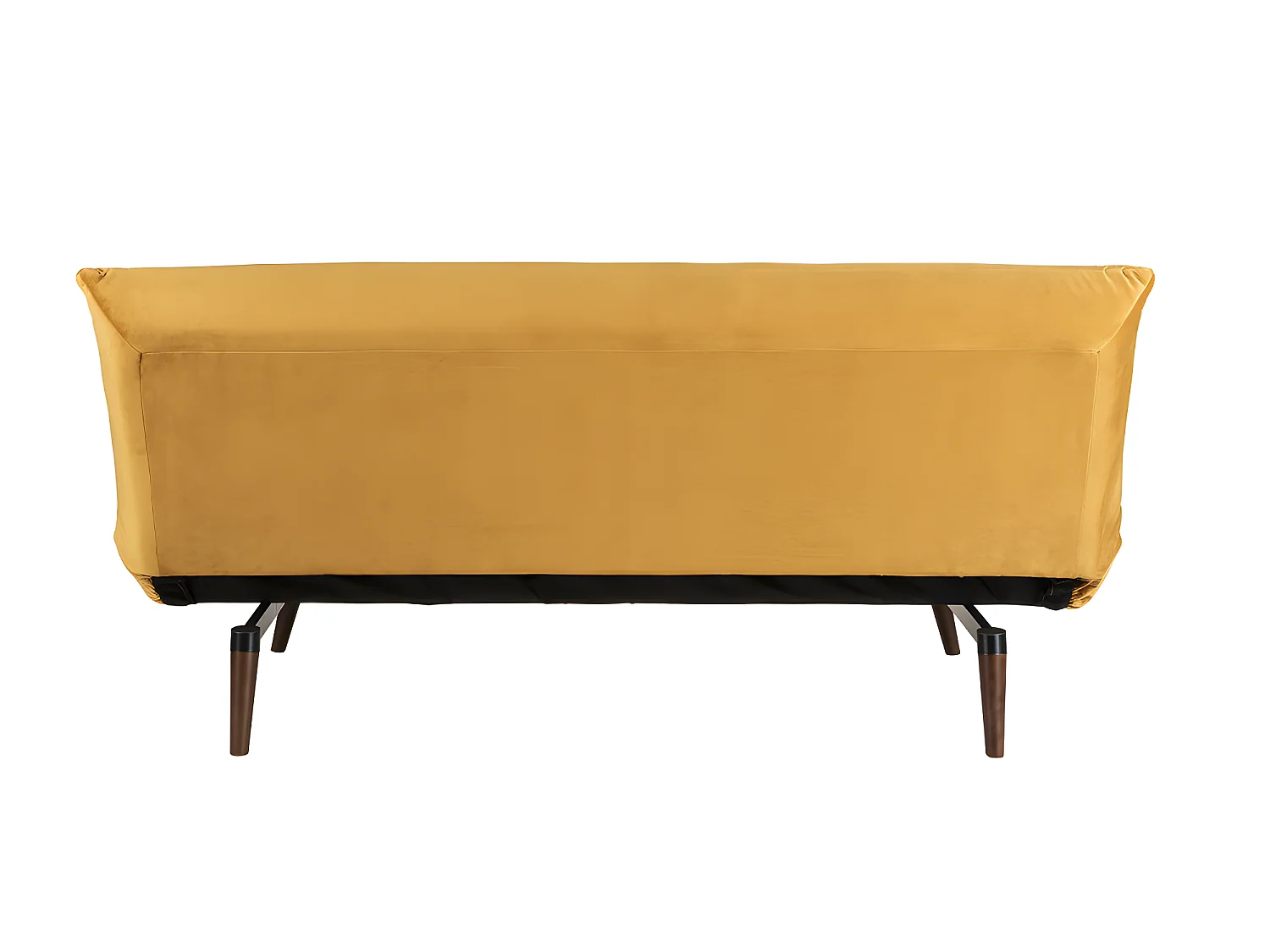 Tommy - Canapé convertible 3 places en velours - Jaune moutarde