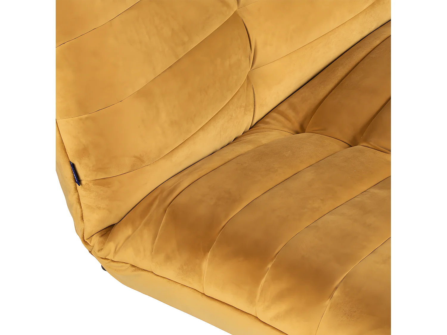 Tommy - Canapé convertible 3 places en velours - Jaune moutarde