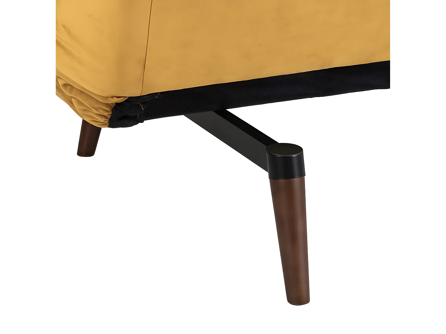 Tommy - Canapé convertible 3 places en velours - Jaune moutarde