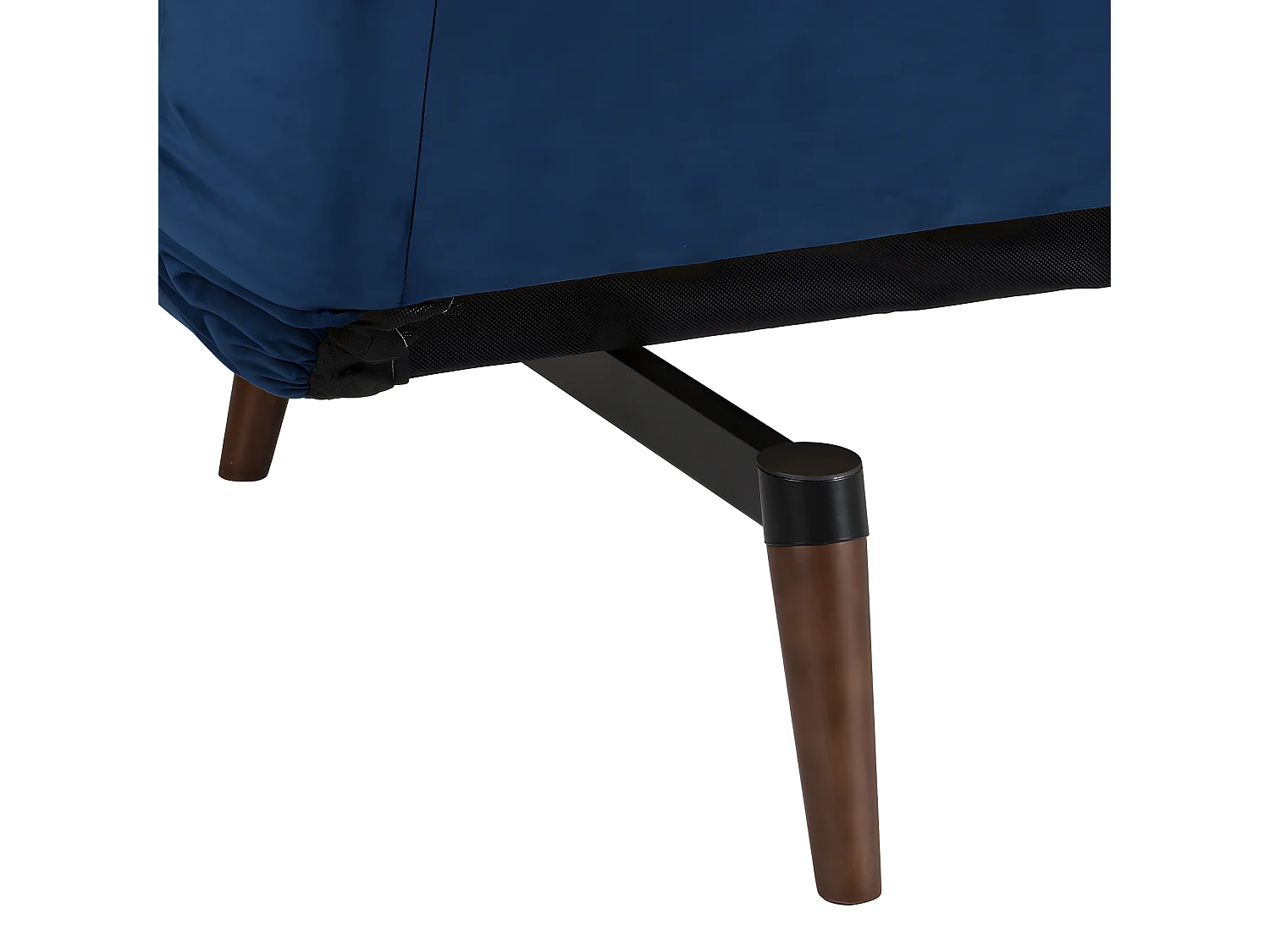 Tommy - Canapé convertible 3 places en velours - Bleu marine