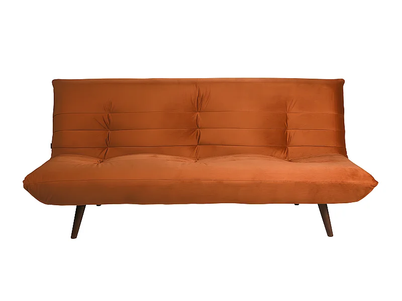 Tommy - Canapé convertible 3 places en velours - Rouille