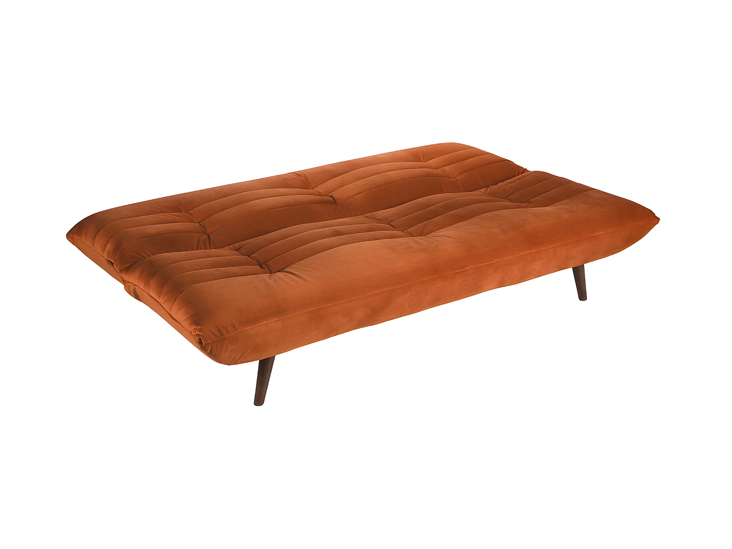 Tommy - Canapé convertible 3 places en velours - Rouille