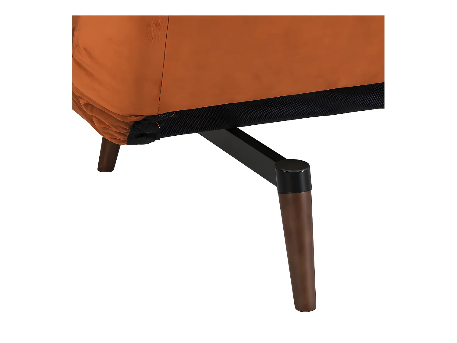 Tommy - Canapé convertible 3 places en velours - Rouille
