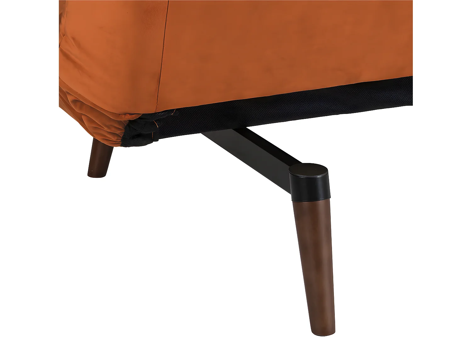 Tommy - Canapé convertible 3 places en velours - Rouille