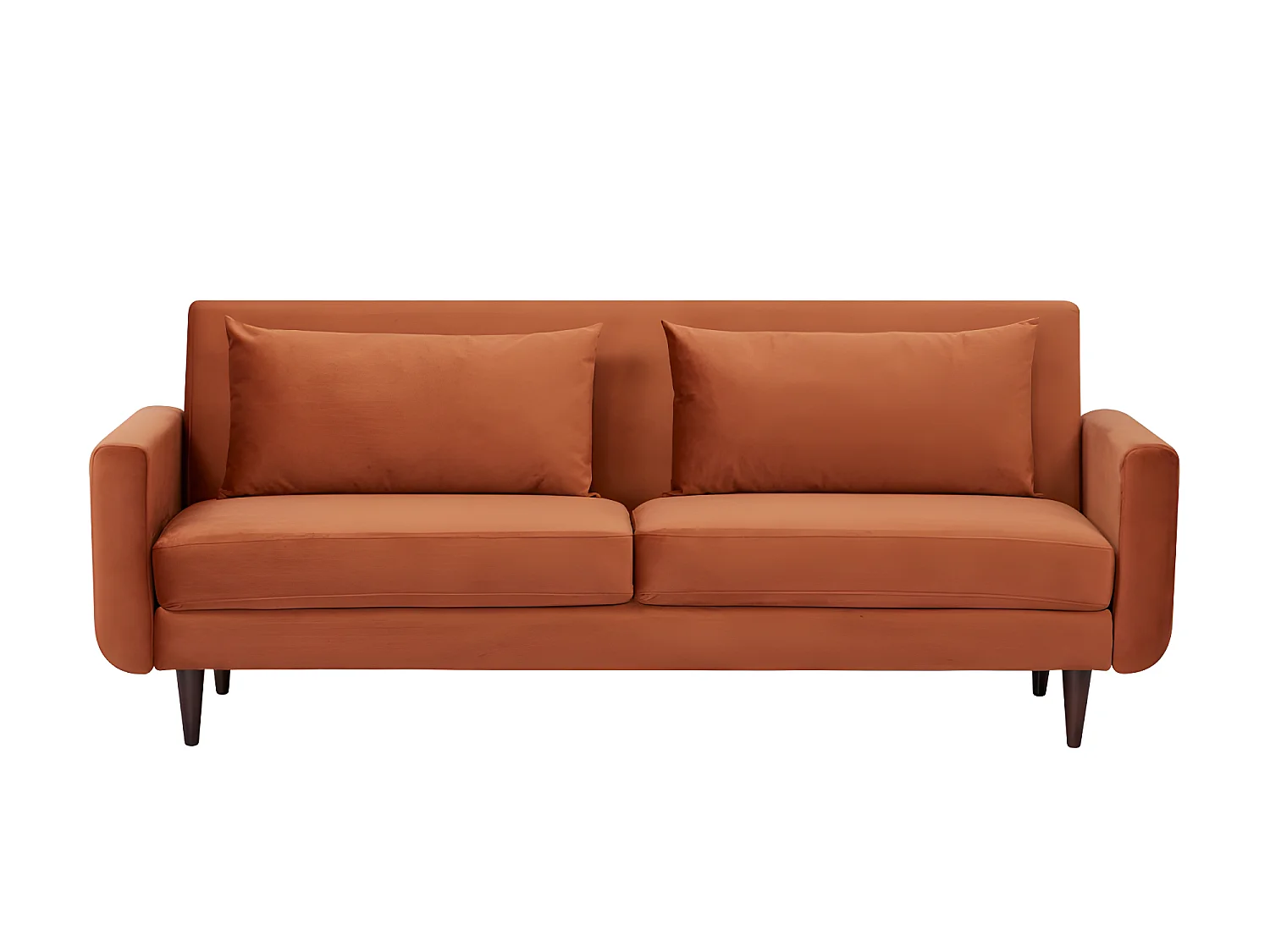 Stay - Canapé convertible 3 places en velours - Rouille