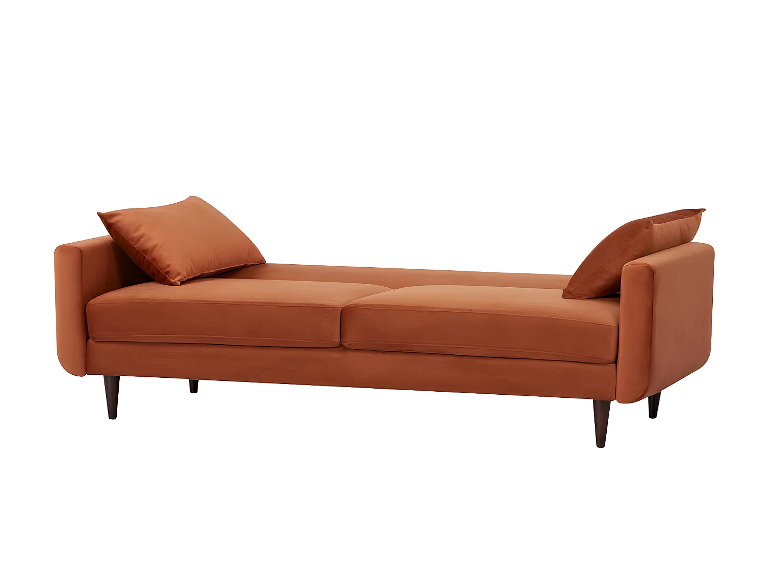 Stay - Canapé convertible 3 places en velours - Rouille