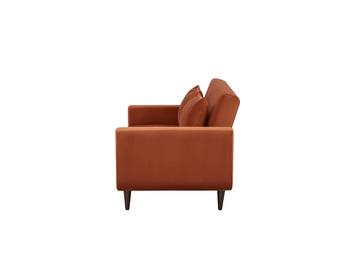 Stay - Canapé convertible 3 places en velours - Rouille