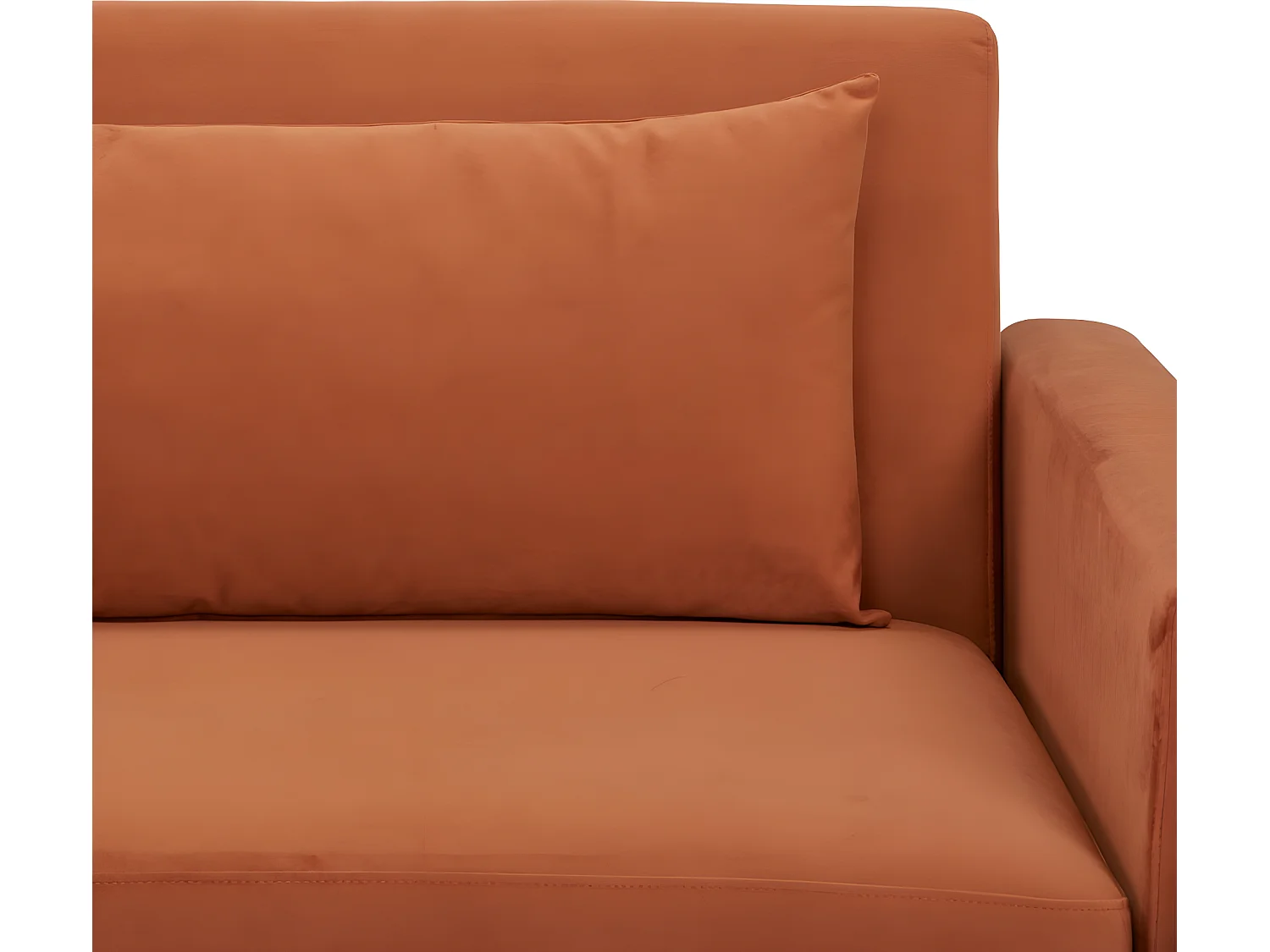 Stay - Canapé convertible 3 places en velours - Rouille