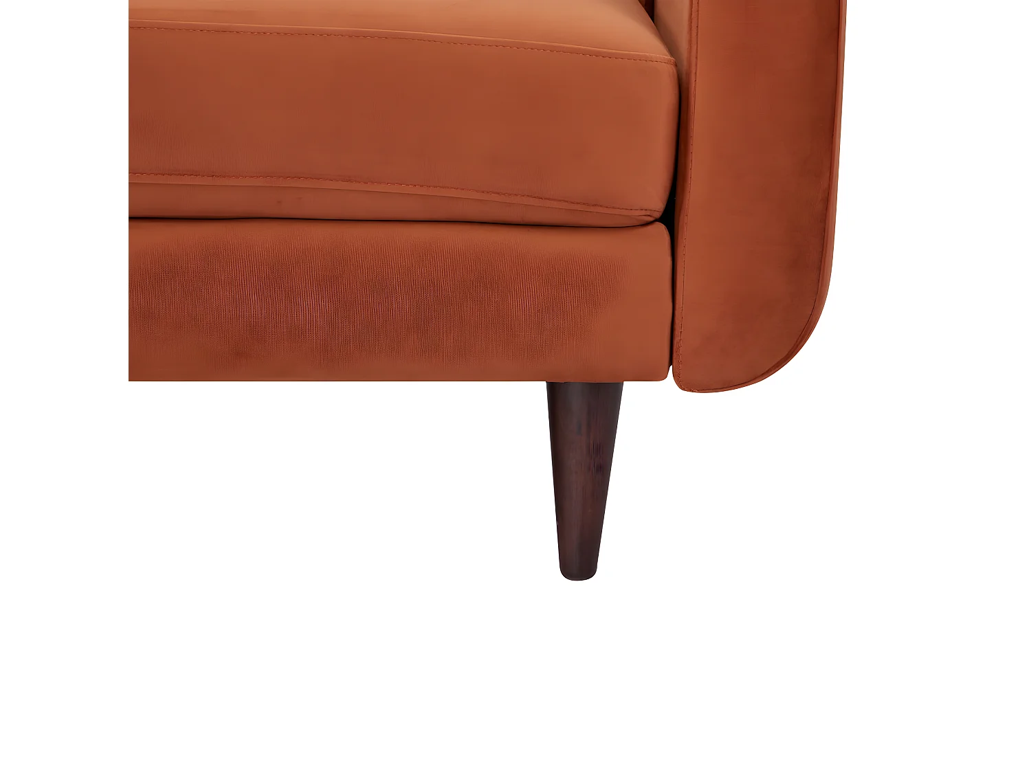 Stay - Canapé convertible 3 places en velours - Rouille