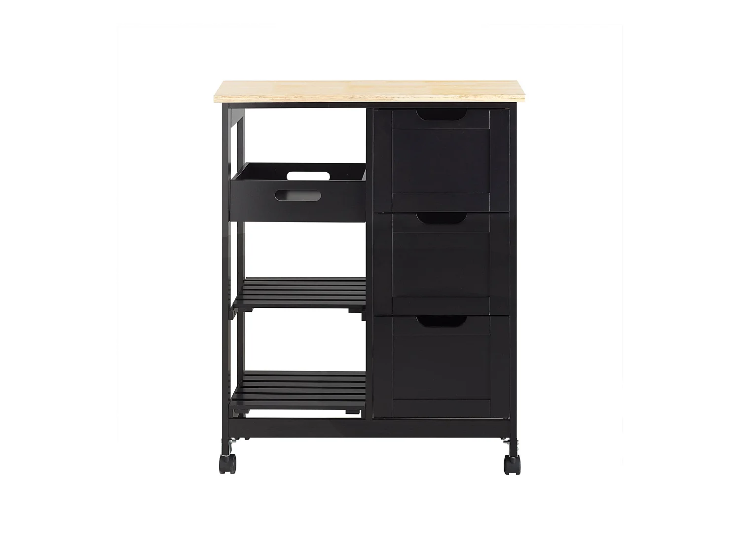 SoBuy FKW79-SCH Chariot de Service Desserte Cuisine à roulettes Table Rangement