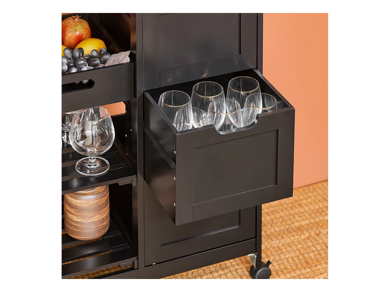 Wózek kuchenny Serwisowy szuflady Półki FKW79-SCH