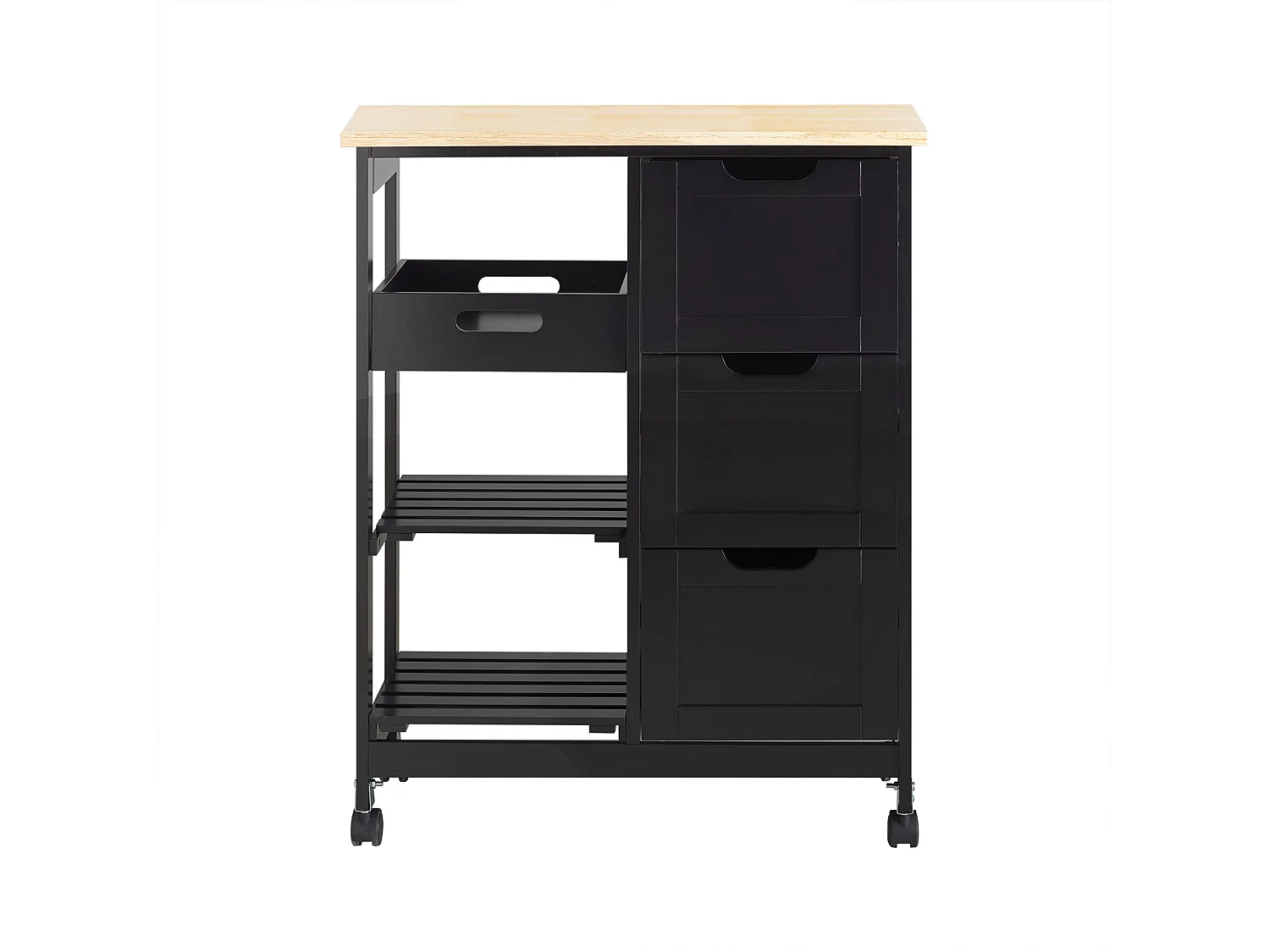 SoBuy FKW79-SCH Chariot de Service Desserte Cuisine à roulettes Table Rangement