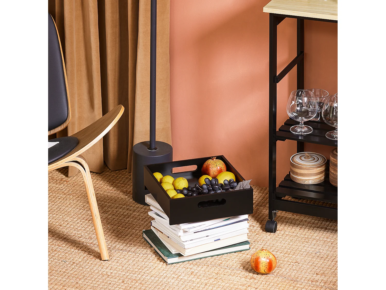 SoBuy FKW79-SCH Chariot de Service Desserte Cuisine à roulettes Table Rangement