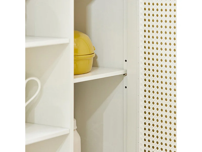 Carrello Cucina Con Cassetti Credenza Cucina Con Ruote Moderno Mobiletto Cucina Salvaspazio Piano Lavoro In Legno L67.5*P40*A87 Cm Bianco FKW46-II-WN SoBuy