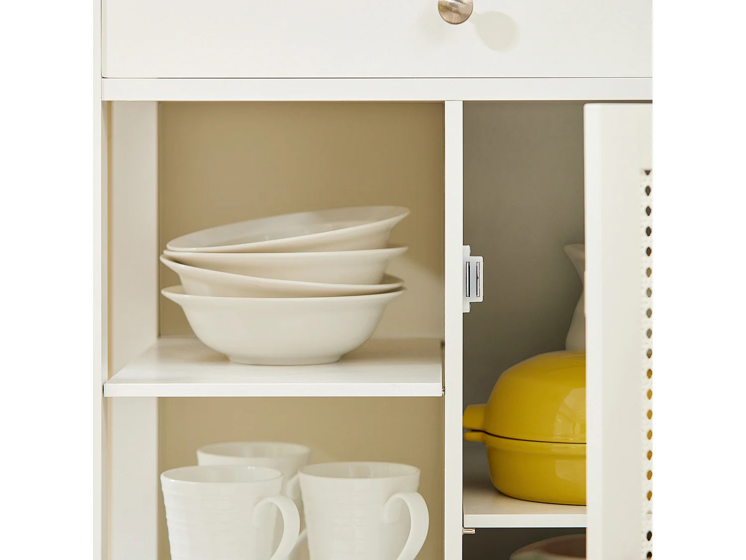 Carrello Cucina Con Cassetti Credenza Cucina Con Ruote Moderno Mobiletto Cucina Salvaspazio Piano Lavoro In Legno L67.5*P40*A87 Cm Bianco FKW46-II-WN SoBuy