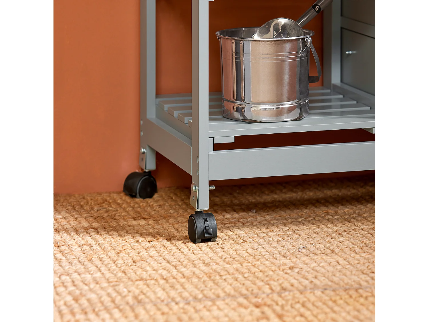 SoBuy FKW79-HG Serveerwagen Keukentrolley op Wielen Roltafel Opbergmeubel voor Keuken en Woonkamer L67Xp37xH84,5cm