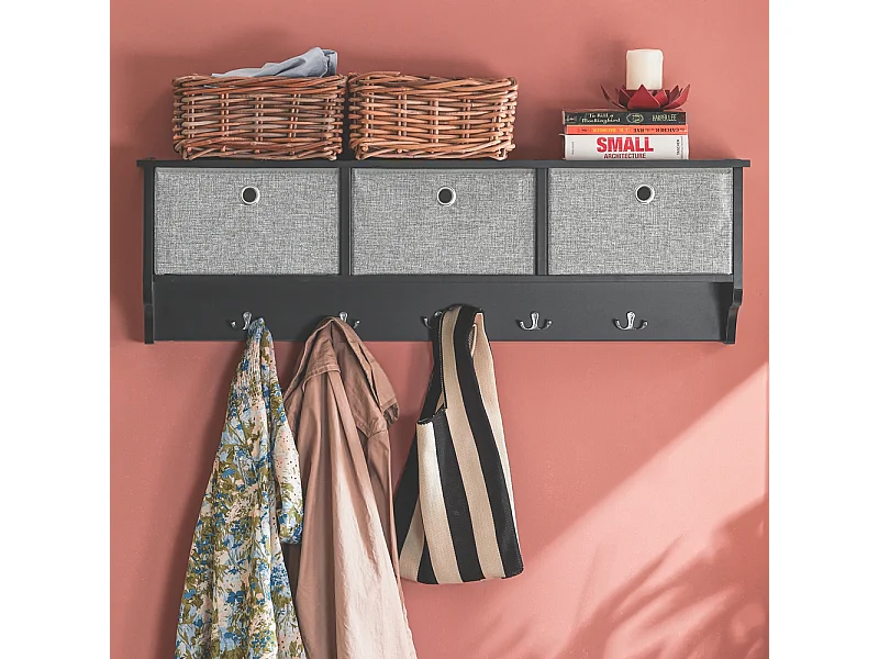 Wisząca 3 szuflady i 5 haczykami szafka ścienna FRG282-SCH