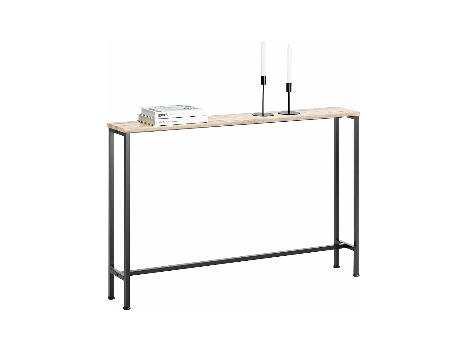 SoBuy Table Console Table d'appoint Bout de canapé Table d’entrée Cadre et 4 Pieds en Fer - L120cm x P20cm x H80cm, FSB19-XL-Z