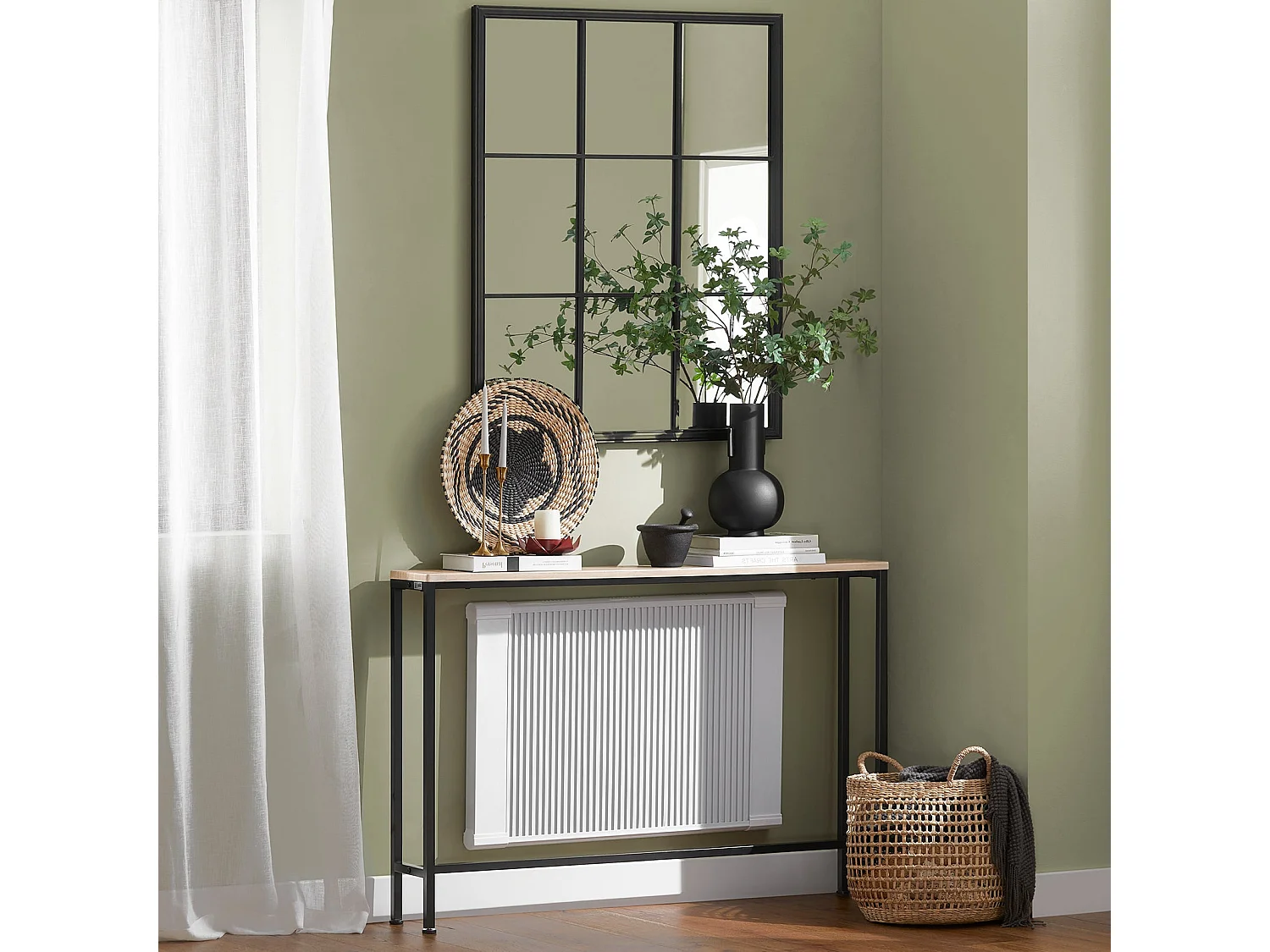 SoBuy Consoletafel Bijzettafel Bijzettafel Haltafelframe en 4 ijzeren poten - L120cm x D20cm x H80cm, FSB19-XL-Z