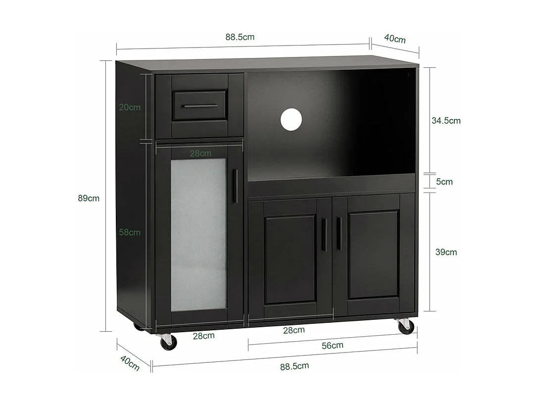 Küchenschrank FSB78-SCH 40 x 89 x 89cm