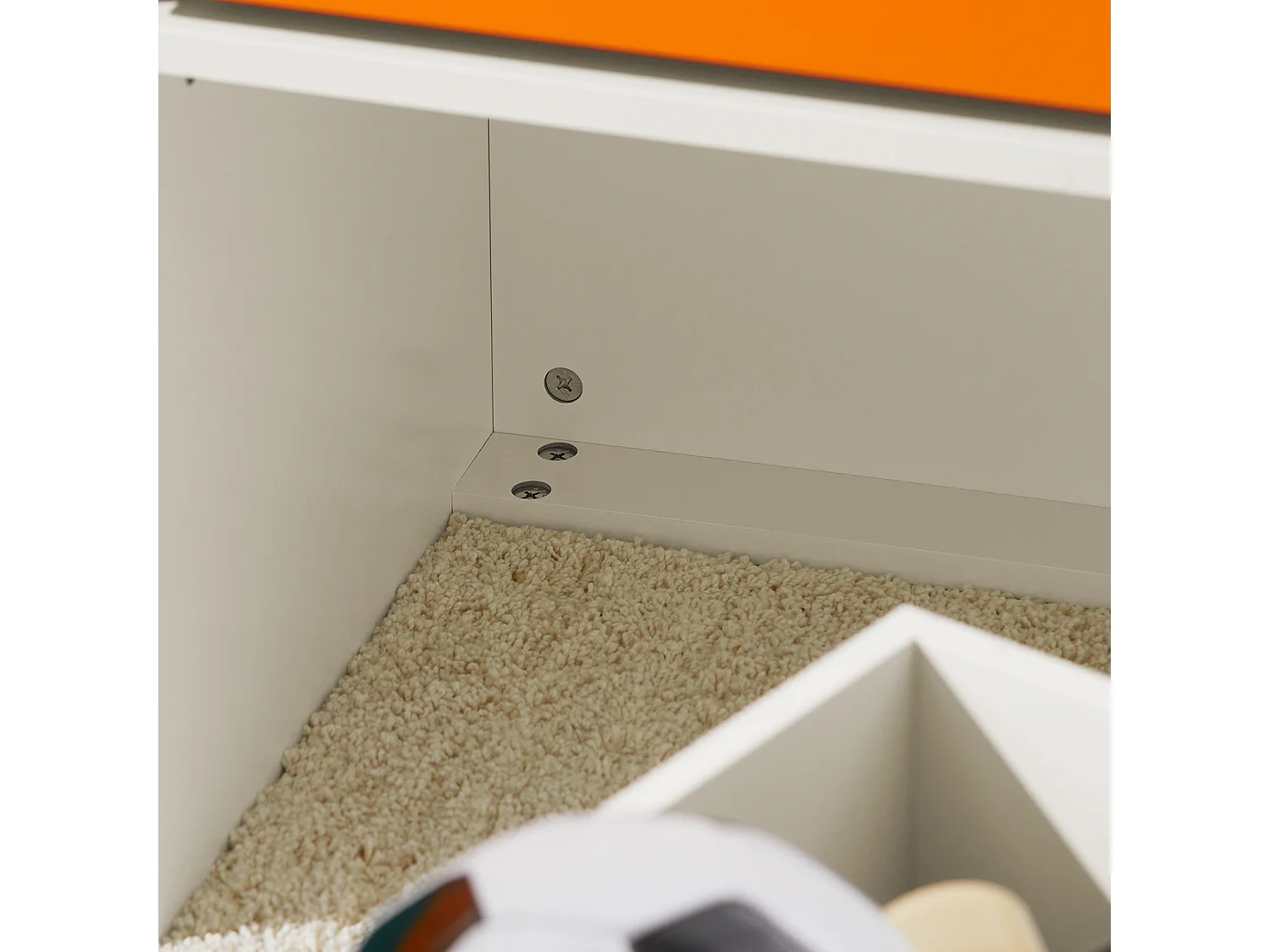 SoBuy KMB73-W Coffre à Jouets, Meuble de Rangement à Roulettes,  Bac de Rangement avec 1 Tiroir pour Chambre Enfant et Salle de Jeux, Blanc Jaune