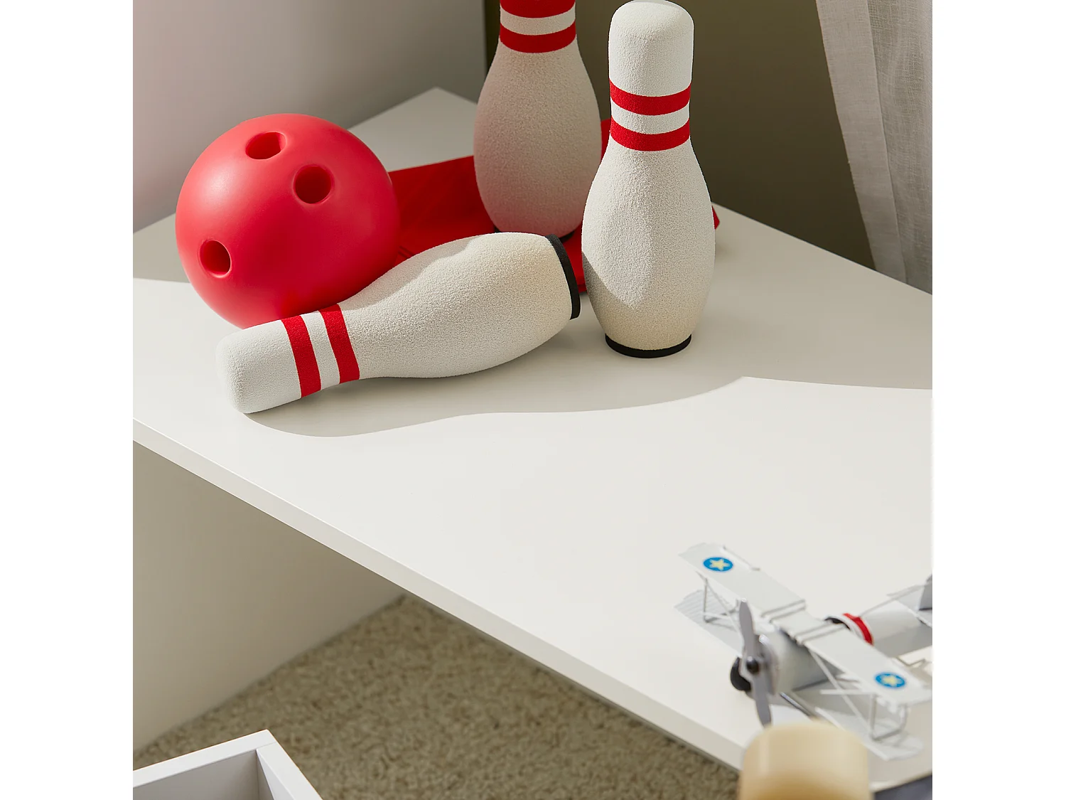 SoBuy KMB73-W Coffre à Jouets, Meuble de Rangement à Roulettes,  Bac de Rangement avec 1 Tiroir pour Chambre Enfant et Salle de Jeux, Blanc Jaune