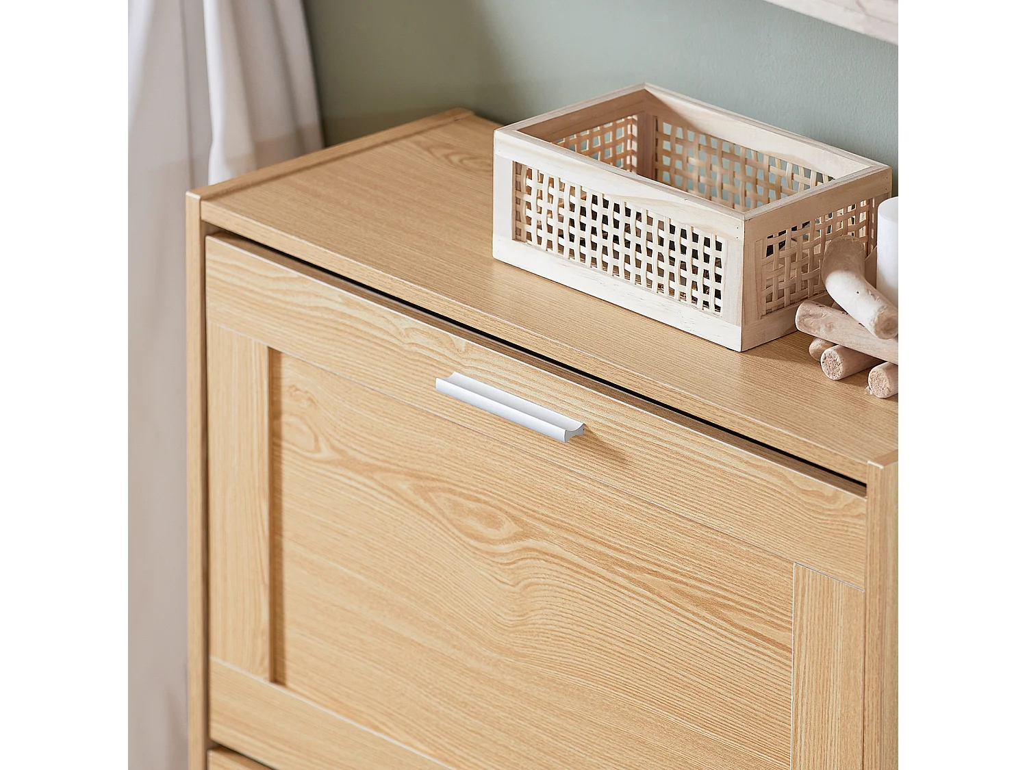 SoBuy FSR137-L-J Meuble à Chaussures Armoire à Chaussures Commode à Chaussures Meuble d'entrée avec 3 Abattants pour Entrée Couloir