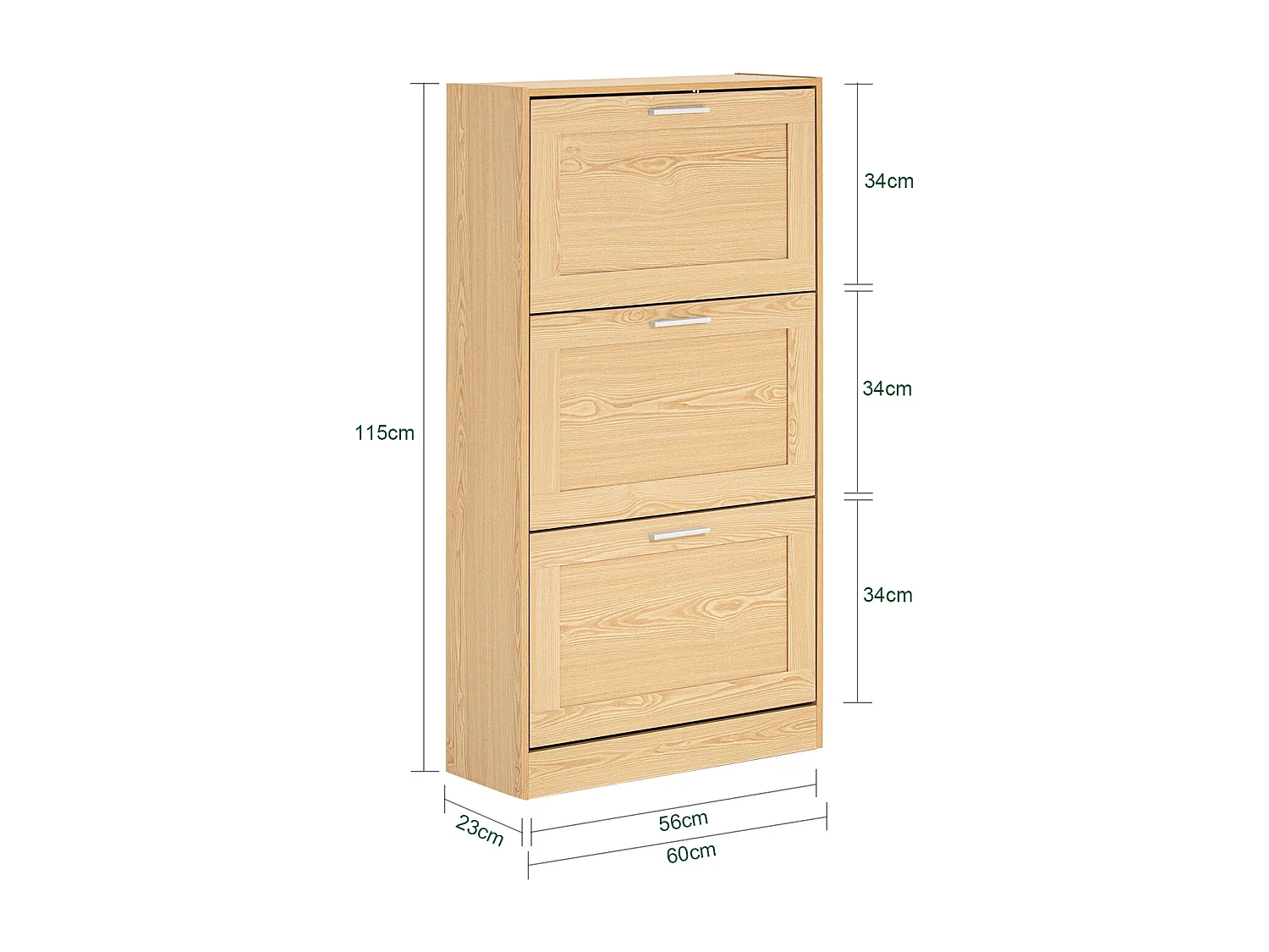 SoBuy FSR137-L-J Meuble à Chaussures Armoire à Chaussures Commode à Chaussures Meuble d'entrée avec 3 Abattants pour Entrée Couloir