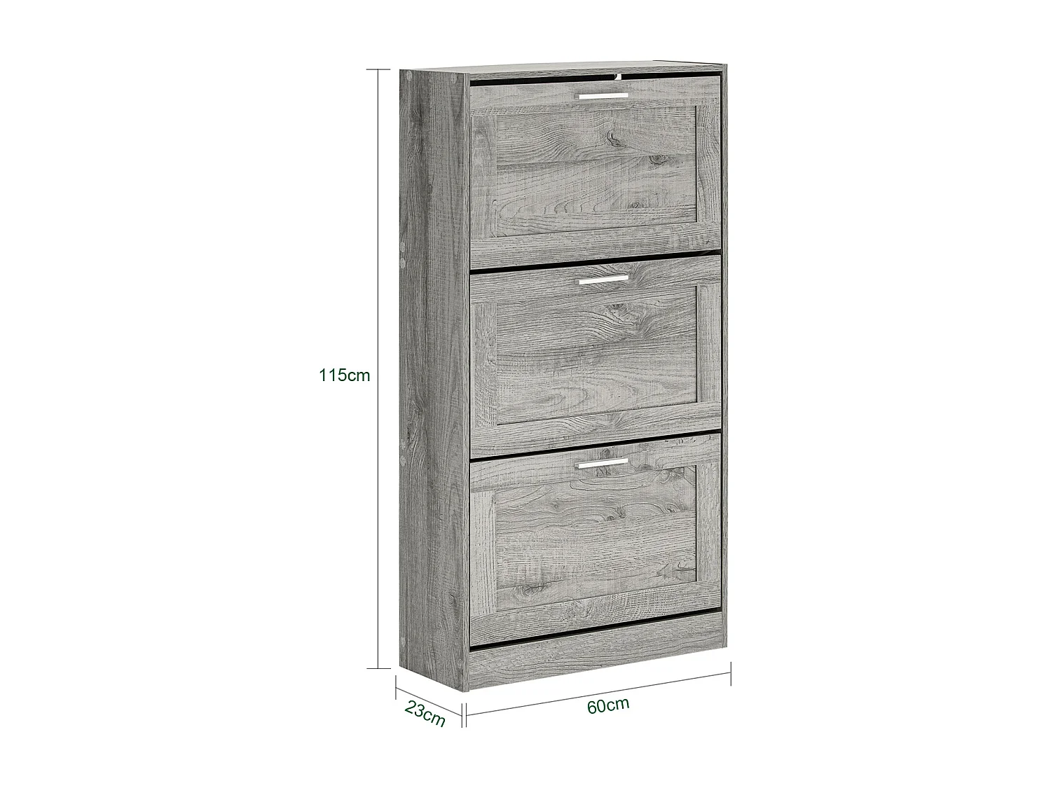 SoBuy FSR137-L-HG Meuble à Chaussures Armoire à Chaussures Commode à Chaussures Meuble d'entrée avec 3 Abattants pour Entrée Couloir