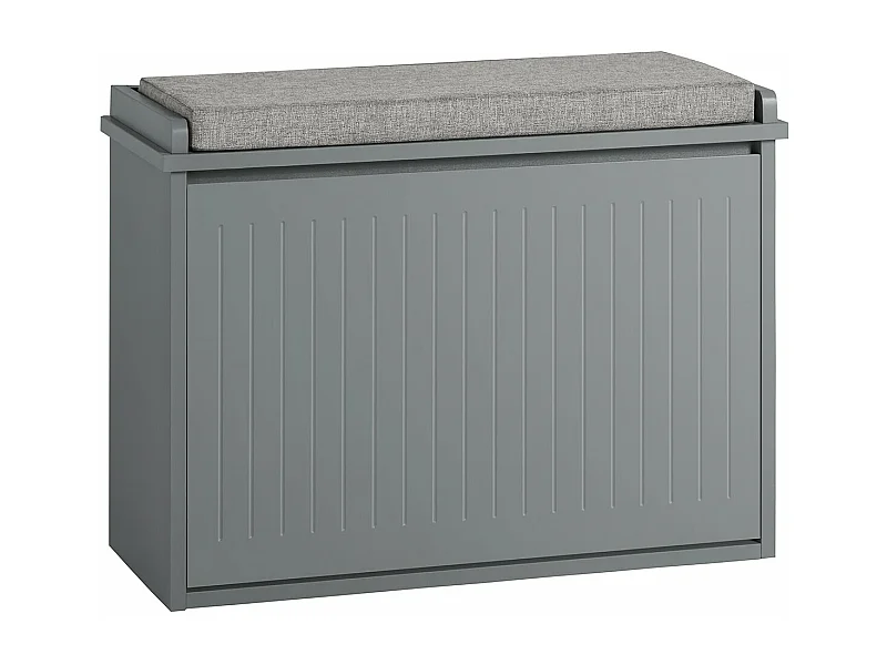 SoBuy Scarpiera con patta e cuscino per scarpe, 62x46x26 cm colore grigio FSR98-HG