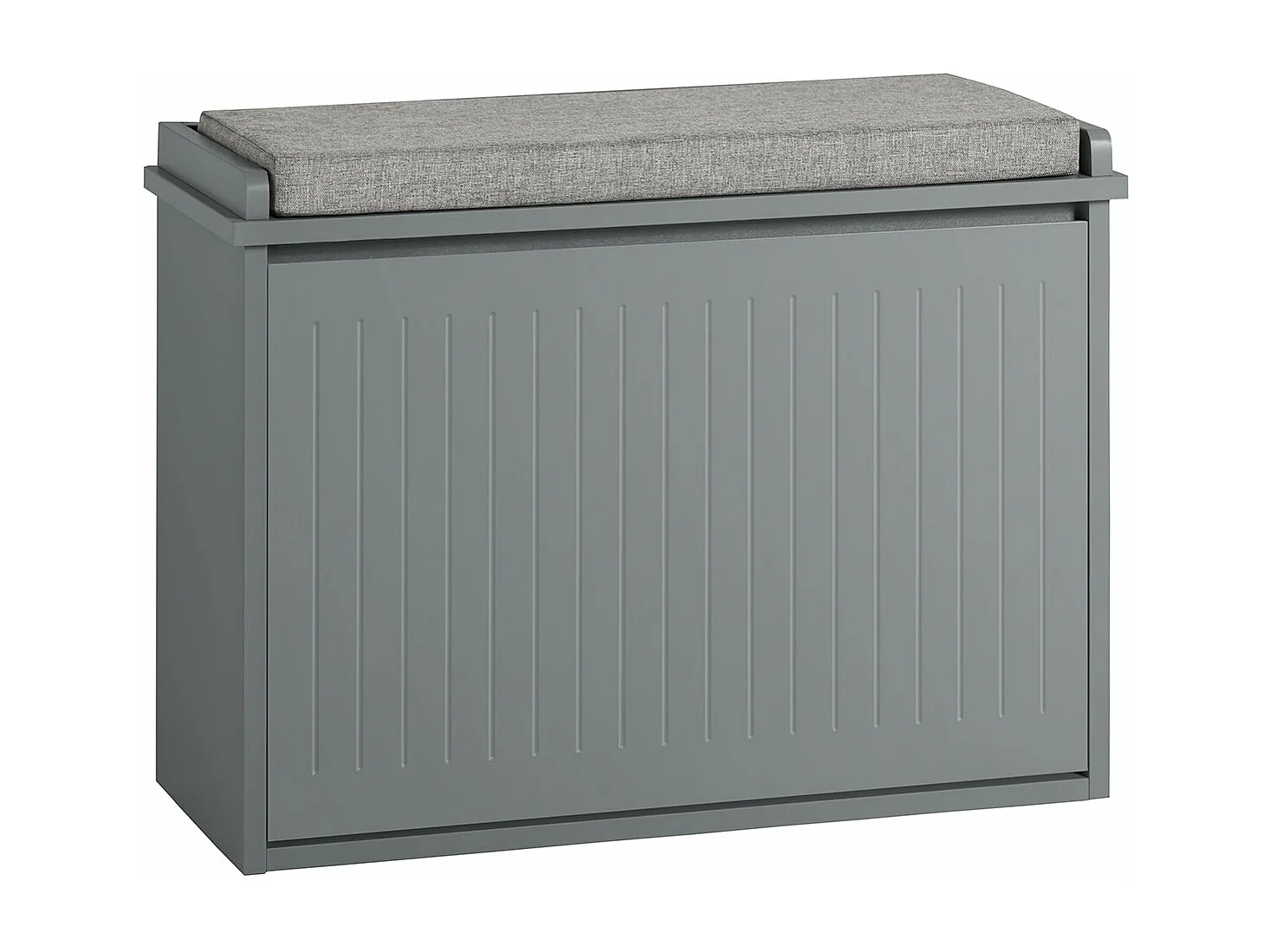 SoBuy Scarpiera con patta e cuscino per scarpe, 62x46x26 cm colore grigio FSR98-HG